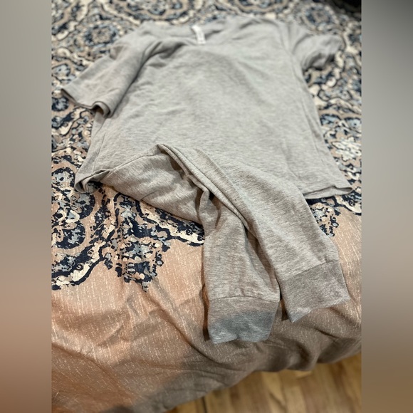 SALE 💚 $9 
Grey 3 Piece Lounge Set plus added waffle tan crop shirt - Picture 12 of 16